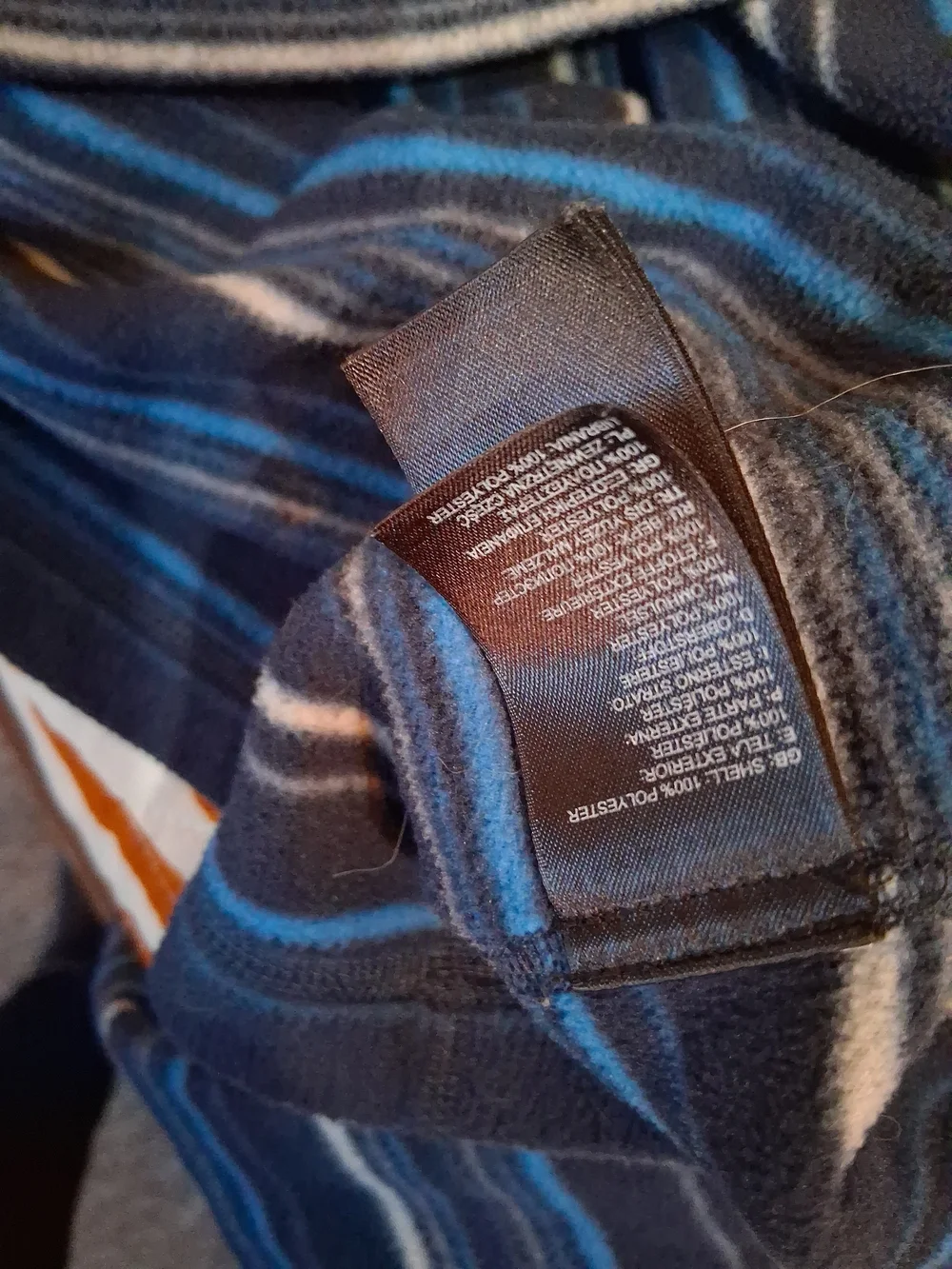 The North Face Navy, Blue & Light Gray Striped Quarter-Zip Pullover